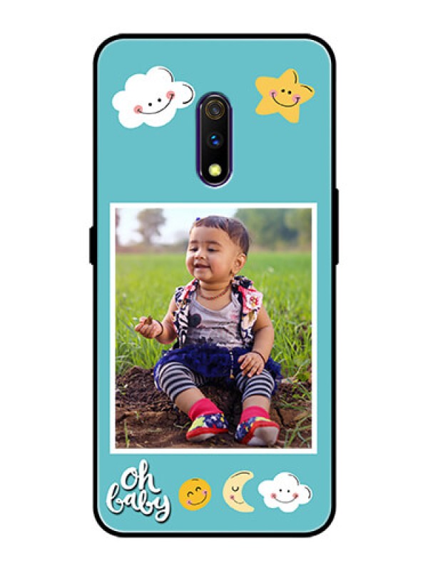 Custom Oppo K3 Personalized Glass Phone Case  - Smiley Kids Stars Design
