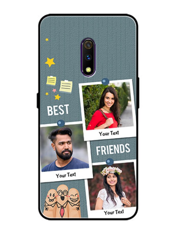 Custom Oppo K3 Personalized Glass Phone Case  - Sticky Frames and Friendship Design