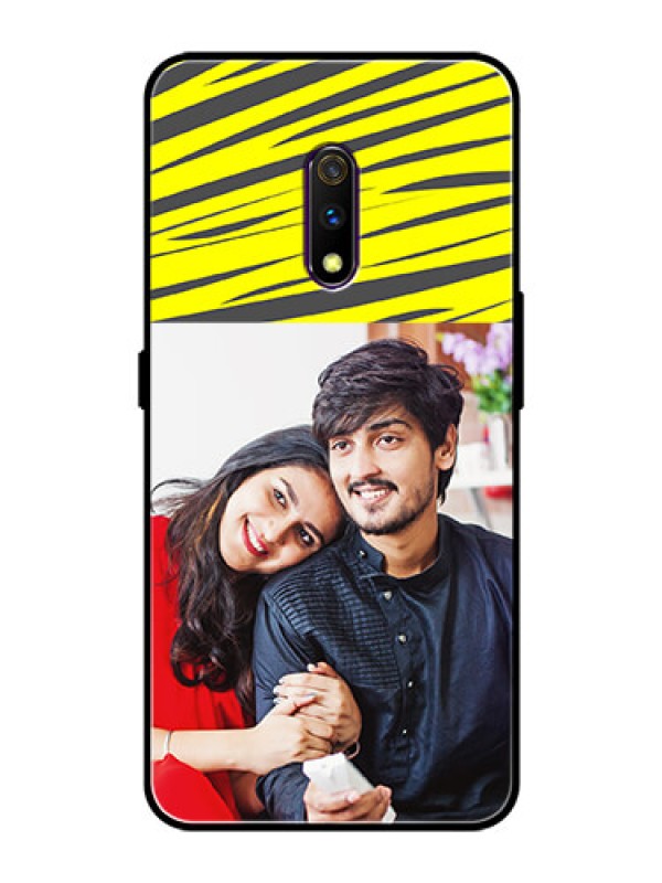 Custom Oppo K3 Photo Printing on Glass Case  - Yellow Abstract Design