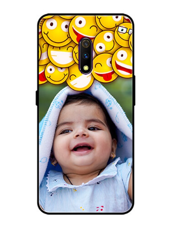 Custom Oppo K3 Custom Glass Mobile Case  - with Smiley Emoji Design