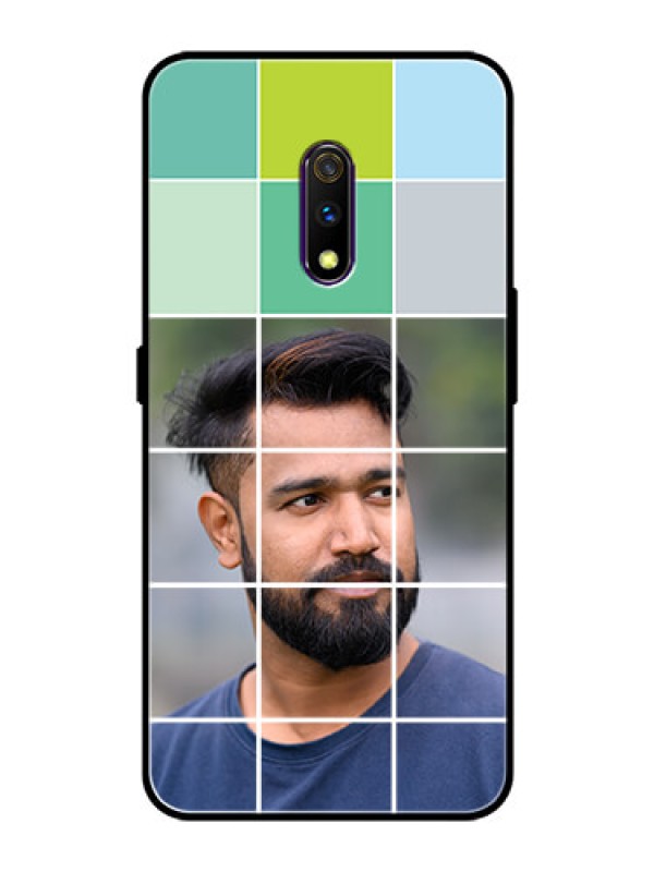 Custom Oppo K3 Photo Printing on Glass Case  - with white box pattern 