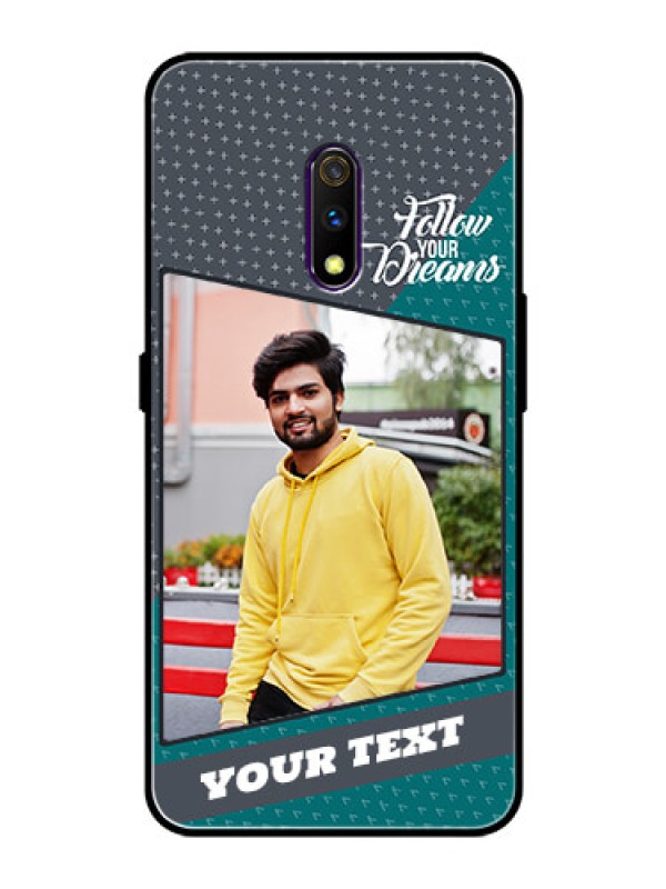 Custom Oppo K3 Personalized Glass Phone Case  - Background Pattern Design with Quote