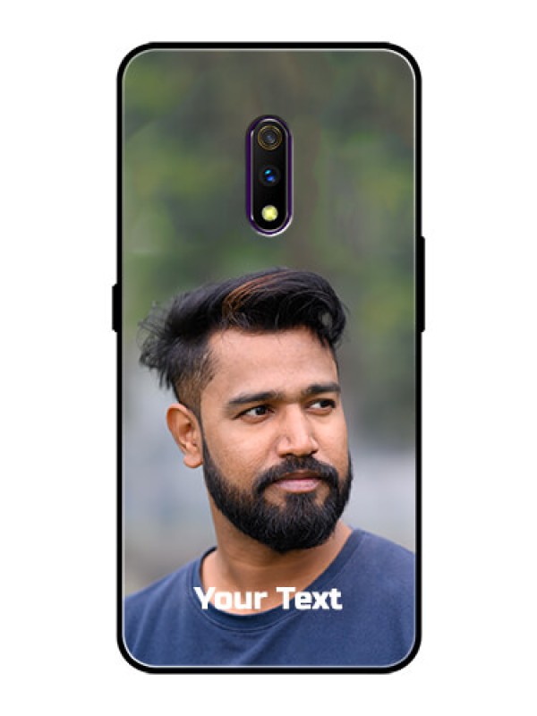 Custom Oppo K3 Glass Mobile Cover: Photo with Text