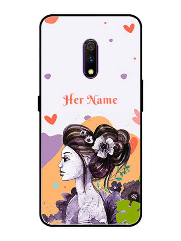 Custom Oppo K3 Personalized Glass Phone Case - Woman And Nature Design