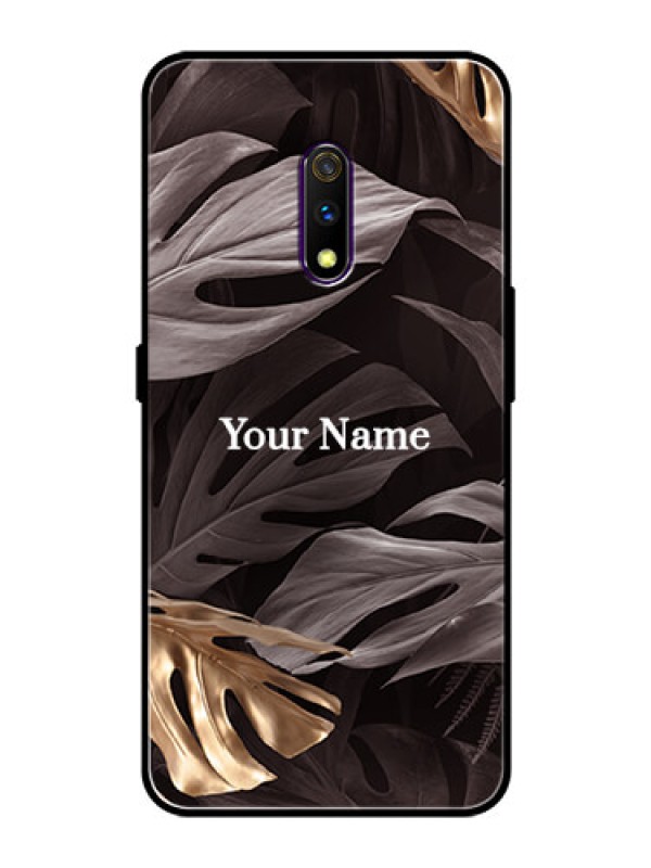 Custom Oppo K3 Personalised Glass Phone Case - Wild Leaves digital paint Design