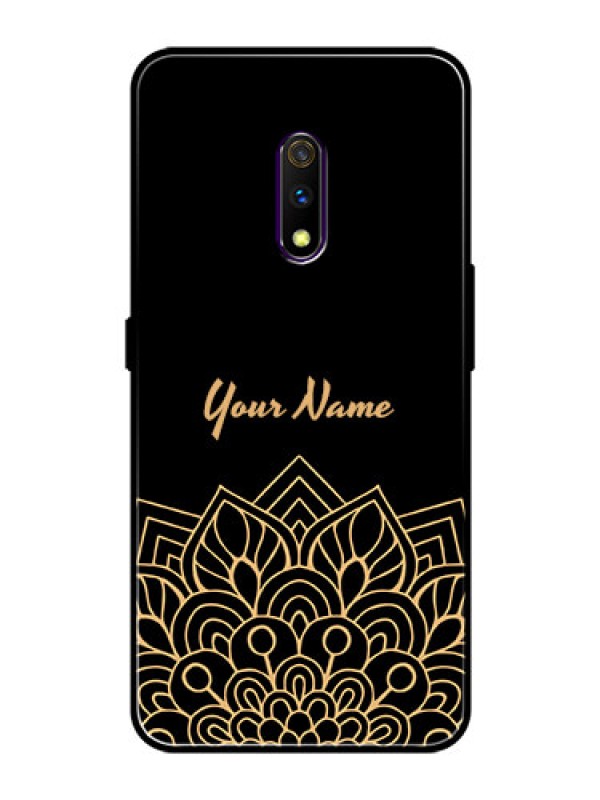 Custom Oppo K3 Custom Glass Phone Case - Golden mandala Design