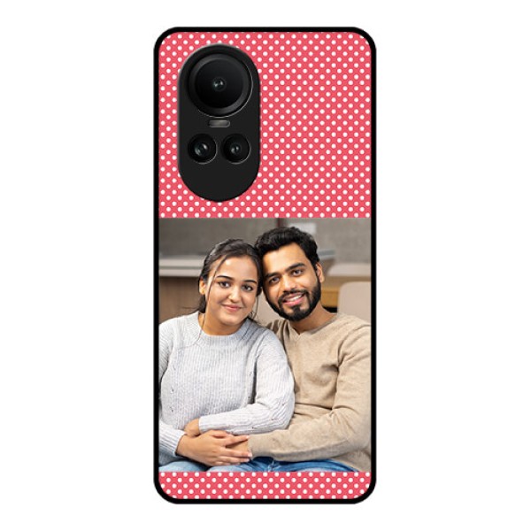 Oppo Reno 10 5G Custom Glass Phone Case - White Dotted Design