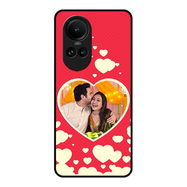 Oppo Reno 10 5G Custom Glass Mobile Case - Love Symbols Phone Cover Design