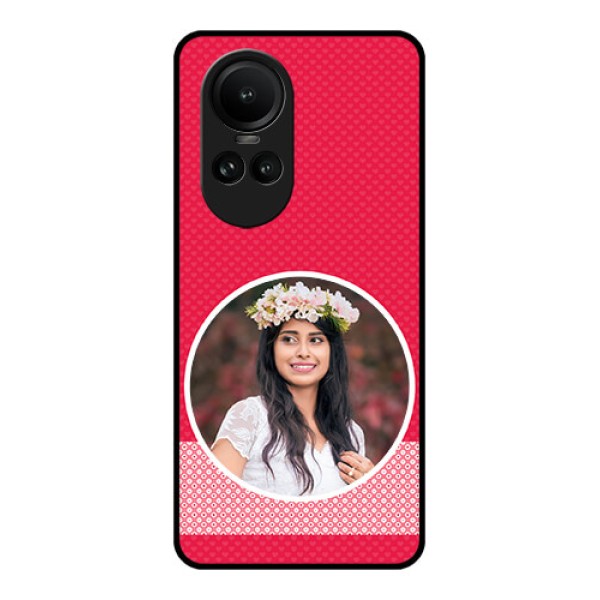 Oppo Reno 10 5G Personalised Glass Phone Case - Pink Pattern Design Oppo Reno 10 5G Personalised Glass Phone Case - Pink Pattern Design