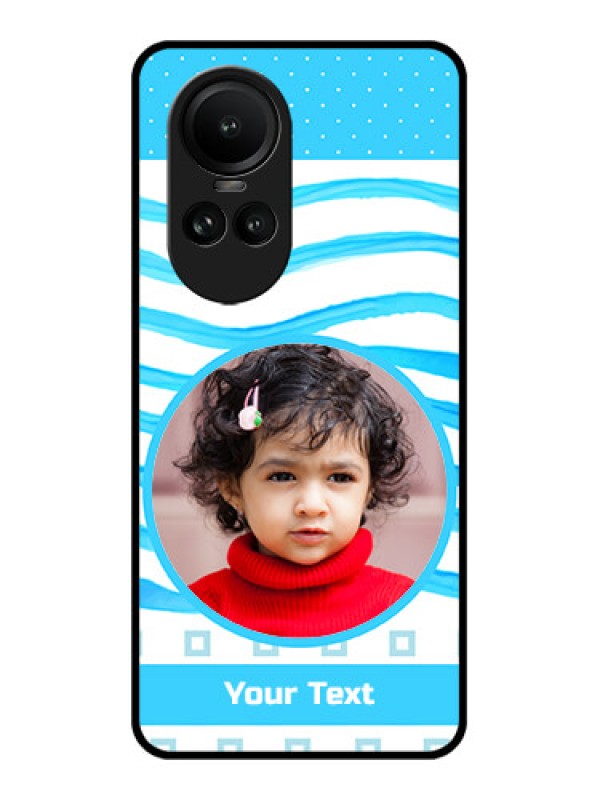 Custom Oppo Reno 10 5G Custom Glass Phone Case - Simple Blue Case Design