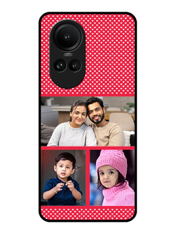 Custom Oppo Reno 10 5G Personalized Glass Phone Case - Bulk Pic Upload Design