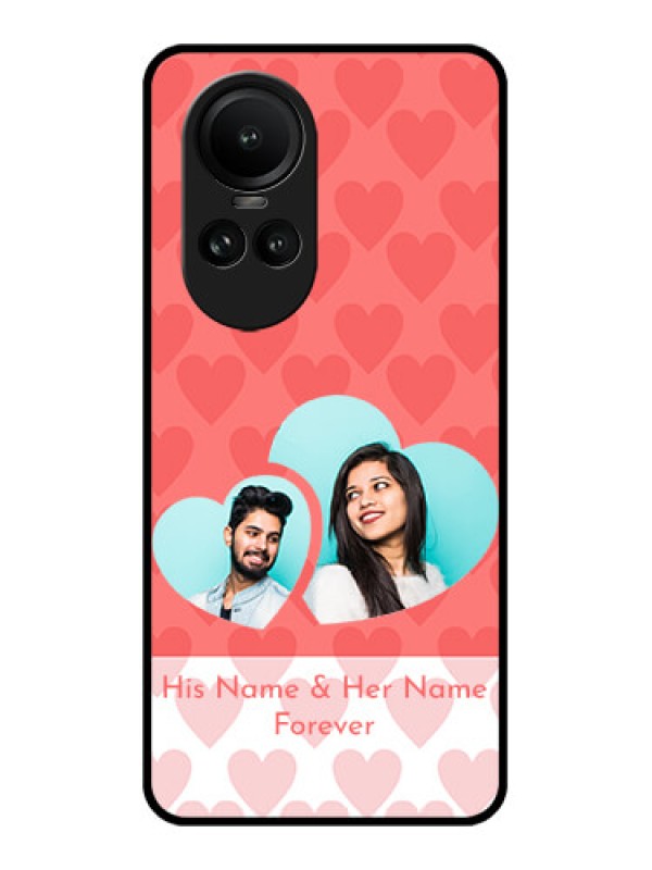 Custom Oppo Reno 10 5G Personalized Glass Phone Case - Couple Pic Upload Design