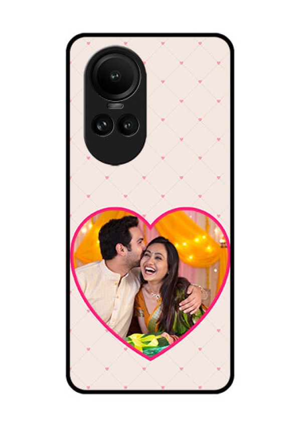 Oppo Reno 10 5G Custom Glass Mobile Case - Heart Shape Design
