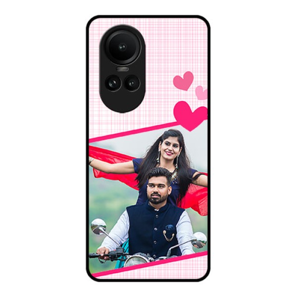 Oppo Reno 10 5G Custom Glass Phone Case - Love Shape Heart Design