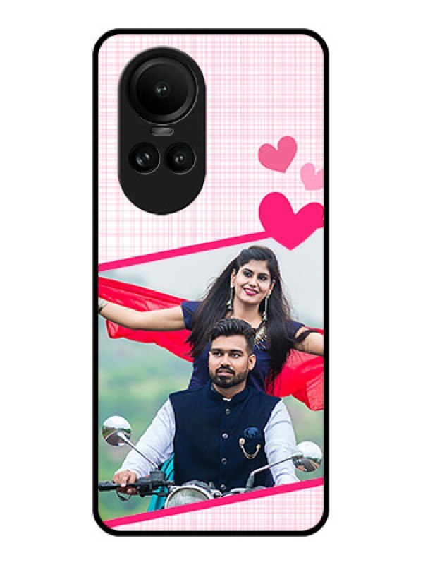 Custom Oppo Reno 10 5G Custom Glass Phone Case - Love Shape Heart Design