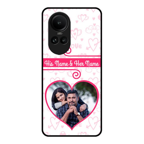 Oppo Reno 10 5G Personalized Glass Phone Case - Heart Shape Love Design Oppo Reno 10 5G Personalized Glass Phone Case - Heart Shape Love Design