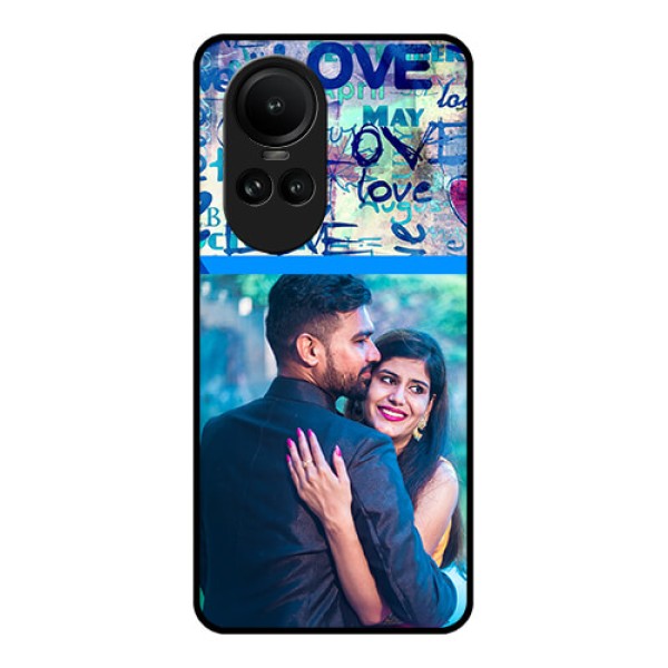 Oppo Reno 10 5G Custom Glass Mobile Case - Colorful Love Design