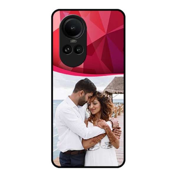 Oppo Reno 10 5G Custom Glass Mobile Case - Red Abstract Design