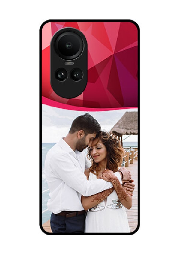 Oppo Reno 10 5G Custom Glass Mobile Case - Red Abstract Design