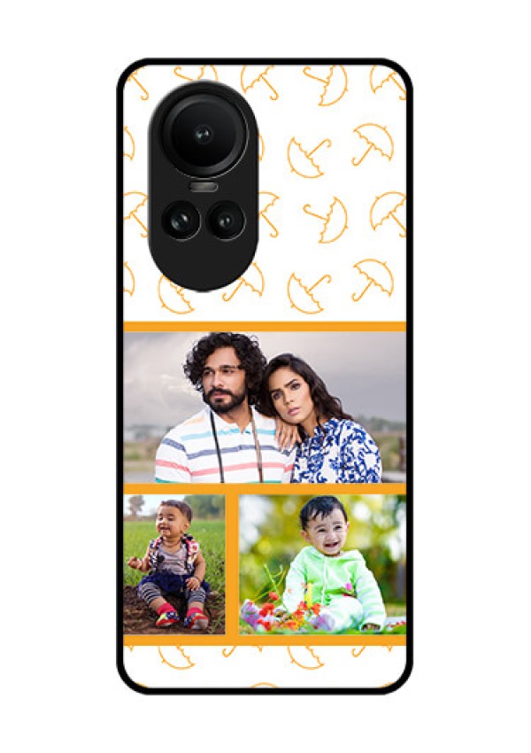 Oppo Reno 10 5G Custom Glass Mobile Case - Yellow Pattern Design