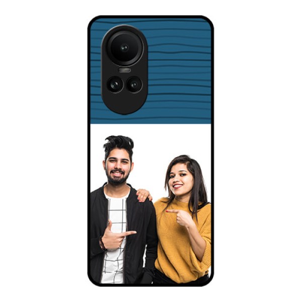 Oppo Reno 10 5G Custom Glass Phone Case - Blue Pattern Cover Design Oppo Reno 10 5G Custom Glass Phone Case - Blue Pattern Cover Design