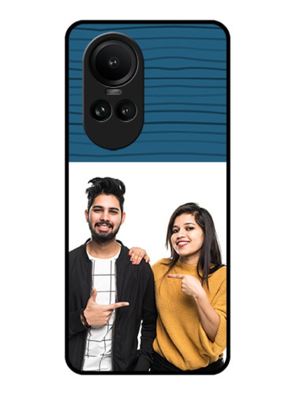 Custom Oppo Reno 10 5G Custom Glass Phone Case - Blue Pattern Cover Design