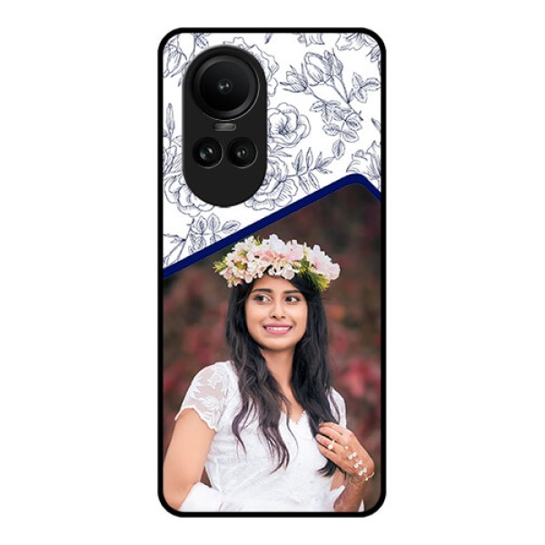 Oppo Reno 10 5G Personalized Glass Phone Case - Premium Floral Design
