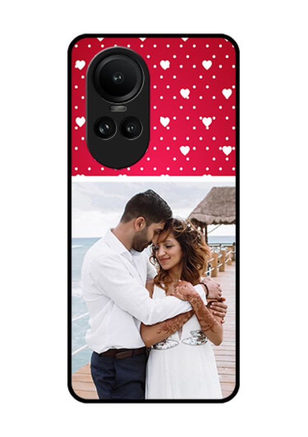 Oppo Reno 10 5G Photo Printing on Glass Case - Hearts Mobile Case Design