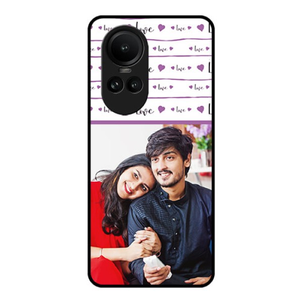 Oppo Reno 10 5G Custom Glass Mobile Case - Couples Heart Design