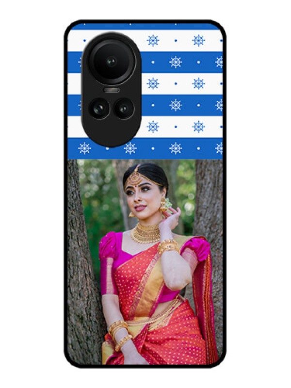 Custom Oppo Reno 10 5G Photo Printing on Glass Case - Snow Pattern Design