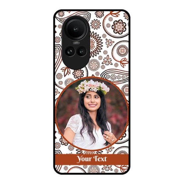 Oppo Reno 10 5G Custom Glass Mobile Case - Abstract Flower Design