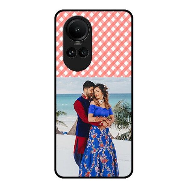 Oppo Reno 10 5G Personalized Glass Phone Case - Pink Pattern Design
