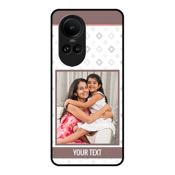 Oppo Reno 10 5G Photo Printing on Glass Case - Simple Diamond Design