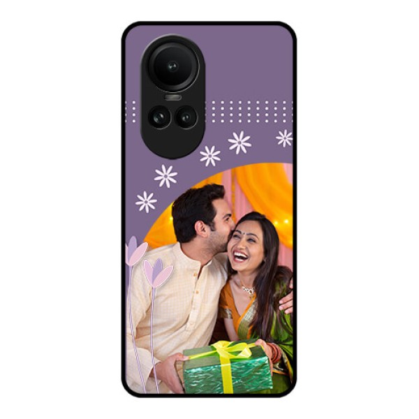Oppo Reno 10 5G Custom Glass Mobile Case - Lavender flowers design