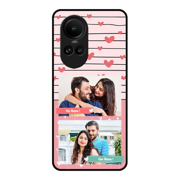 Oppo Reno 10 5G Custom Glass Mobile Case - Photo with Heart Design