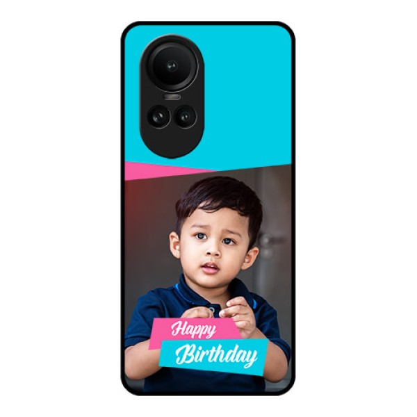Oppo Reno 10 5G Personalized Glass Phone Case - Image Holder with 2 Color Design