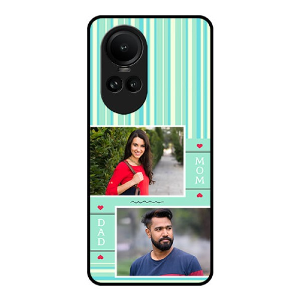 Oppo Reno 10 5G Custom Glass Phone Case - Mom & Dad Pic Design