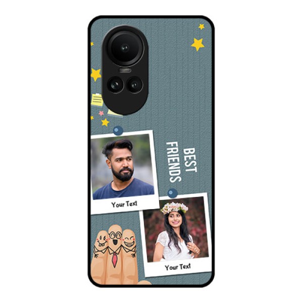 Oppo Reno 10 5G Personalized Glass Phone Case - Sticky Frames and Friendship Design Oppo Reno 10 5G Personalized Glass Phone Case - Sticky Frames and Friendship Design