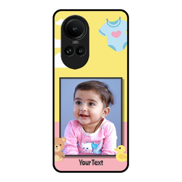 Oppo Reno 10 5G Photo Printing on Glass Case - Kids 2 Color Design