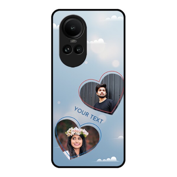 Oppo Reno 10 5G Custom Glass Mobile Case - Blue Color Couple Design