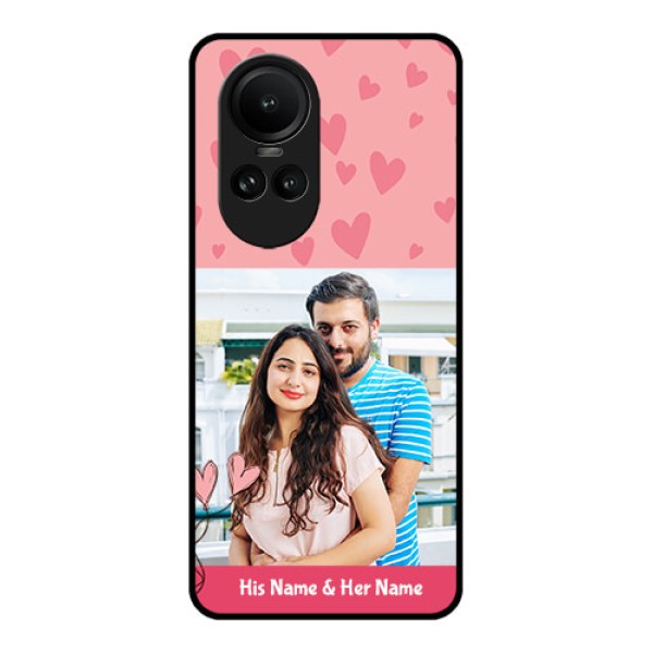 Oppo Reno 10 5G Personalized Glass Phone Case - Love Design Peach Color Oppo Reno 10 5G Personalized Glass Phone Case - Love Design Peach Color