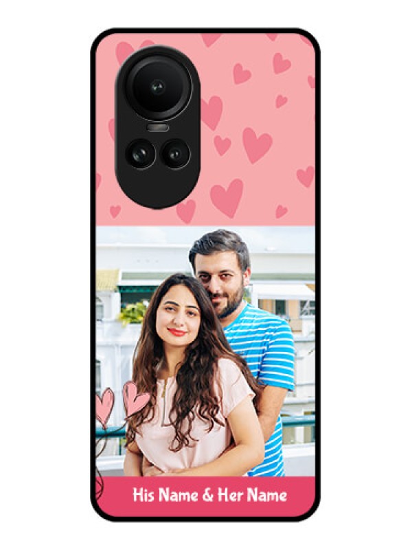 Custom Oppo Reno 10 5G Personalized Glass Phone Case - Love Design Peach Color