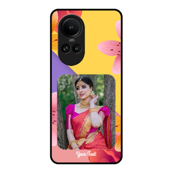Oppo Reno 10 5G Custom Glass Mobile Case - 3 Image With Vintage Floral Design Oppo Reno 10 5G Custom Glass Mobile Case - 3 Image With Vintage Floral Design