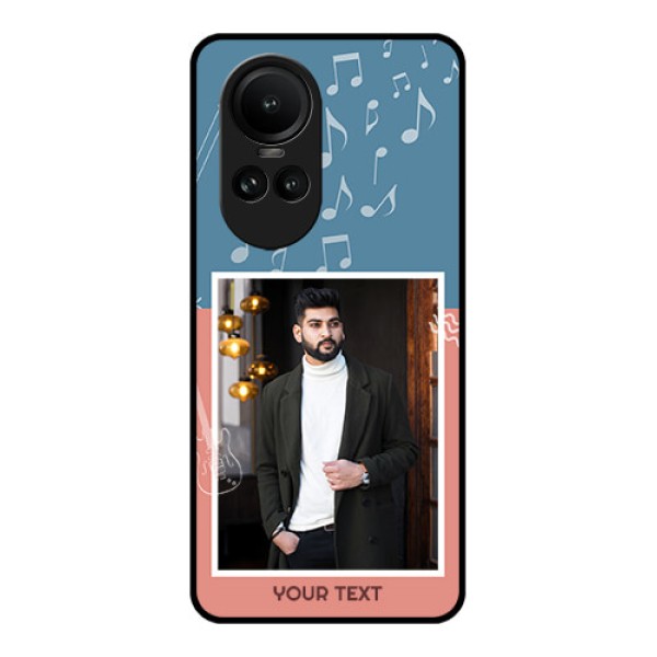 Oppo Reno 10 5G Photo Printing on Glass Case - with Color Musical Note Design Oppo Reno 10 5G Photo Printing on Glass Case - with Color Musical Note Design