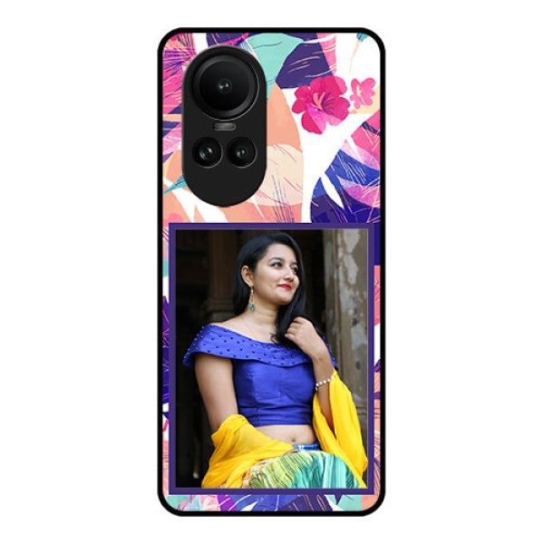 Oppo Reno 10 5G Custom Glass Mobile Case - Abstract Floral Design