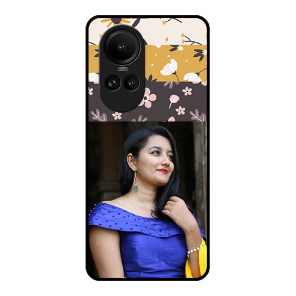 Oppo Reno 10 5G Custom Glass Phone Case - Stylish Floral Design