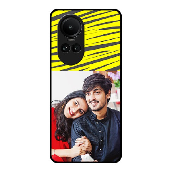 Oppo Reno 10 5G Photo Printing on Glass Case - Yellow Abstract Design