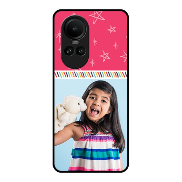 Oppo Reno 10 5G Personalized Glass Phone Case - Line art design