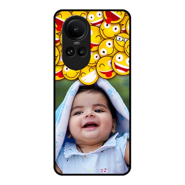 Oppo Reno 10 5G Custom Glass Mobile Case - with Smiley Emoji Design