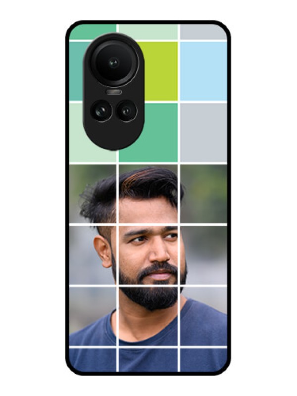 Custom Oppo Reno 10 5G Photo Printing on Glass Case - with white box pattern